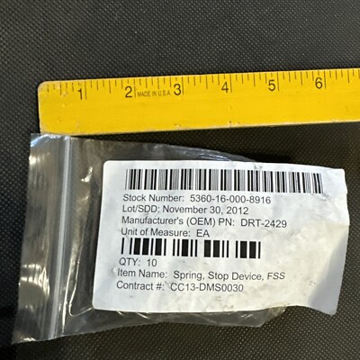Lot 10 Springs Drt  2429 5360 16 000 8916 stop device fss cc13 dms0030 Spring