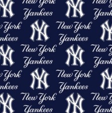 Cotton New York Yankees Blue MLB Baseball Sports Team Fabric Print BTY D158.22