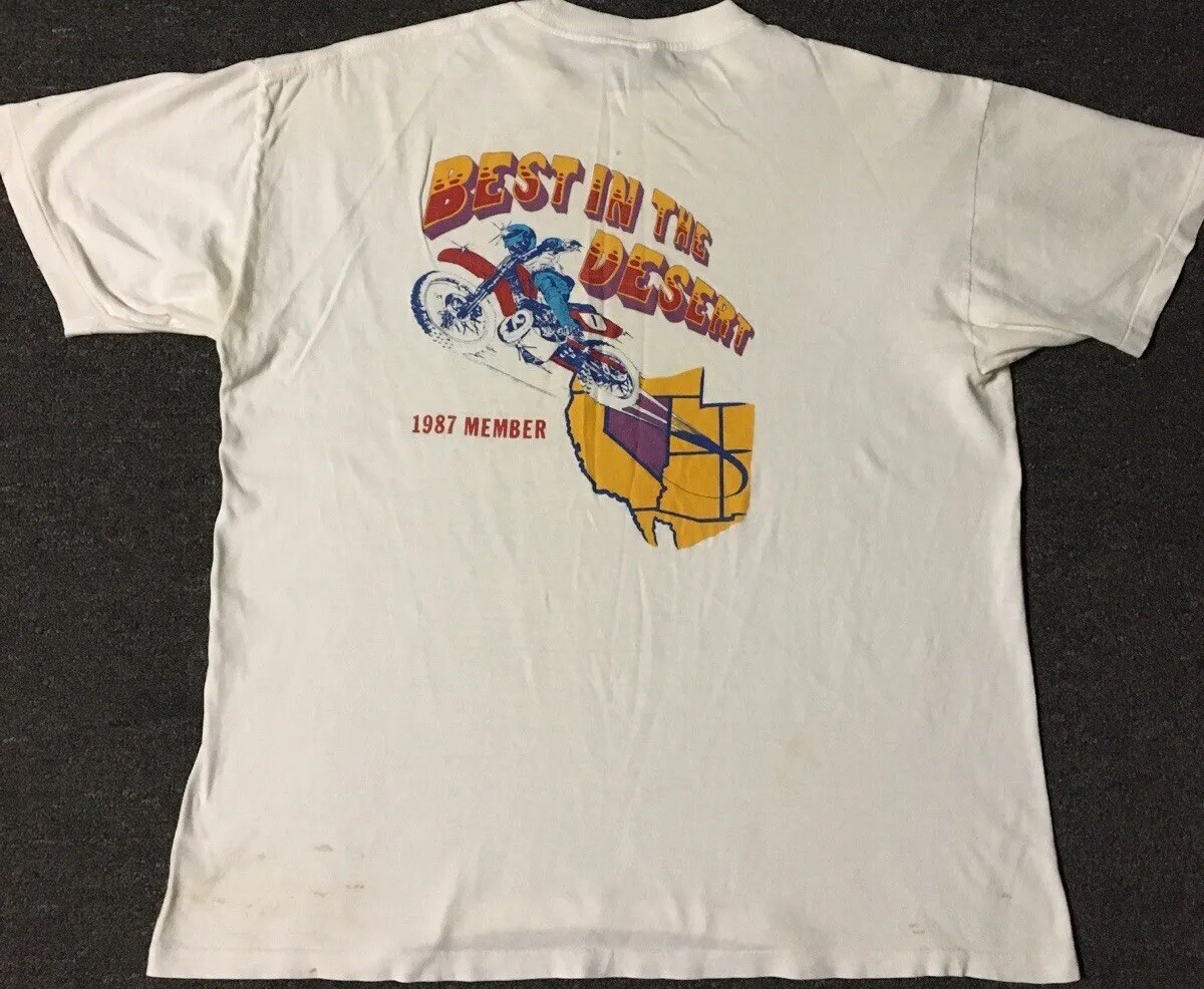 desert sports wear 80s ビンテージフェードT Vtg 80s Best In The Desert Faded Distress Motocross Racing