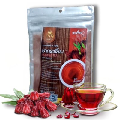 BanPlaina Tea Roselle Tea Thai Natural Organic 1 Pack (30 small bags)