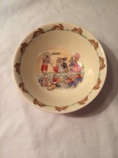 ROYAL DOULTON BUNNYKINS COUPE CEREAL BOWL "TICKET QUEUE"