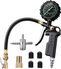 Astroai Tire Pressure Gauge with Inflator, 100 PSI-ANSI B40.1 Accurate, Large 2.