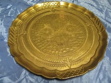 Messing - Zier - Wand - Teller , massiv ,  1000 g ,  28 cm  Durchmesser