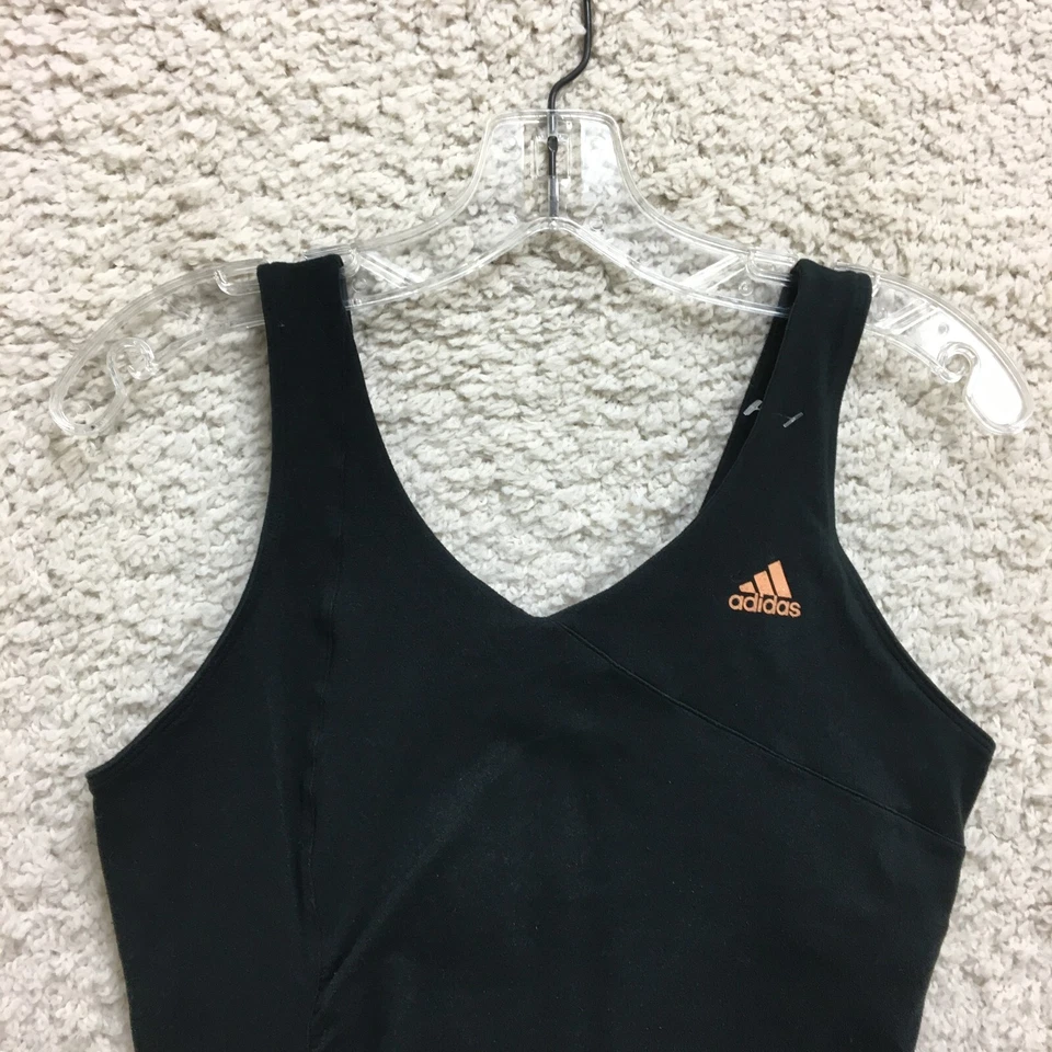 Camiseta sin mangas Adidas mediana adulto negra cuello en V logotipo sin mangas atlética para mujer M Foto 2 de 4