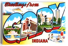 Greetings from Gary Indiana FRIDGE MAGNET travel souvenir "style B"