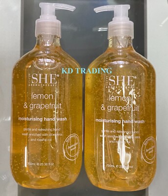 2-Pk~ SHE  LEMON GRAPEFRUIT Rosehip Aloe Vera Moisturizing Refreshing HAND WASH
