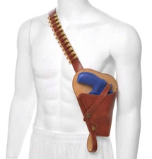 Shoulder Holster w Shell loops fits Smith & Wesson Governor Brown Leather