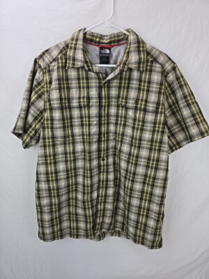 The North Face Shirt Mens L  Plaid Button-Up Short Sleeve Casual Hiking Nylon 