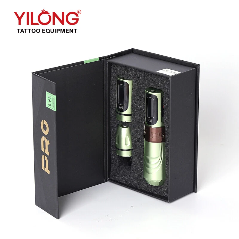 YILONG PRO Wireless Tattoo Machine Gun Professional Pen w/4.0mm Stroke+2 Battery image 8