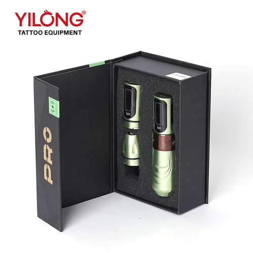 YILONG PRO Wireless Tattoo Machine Gun Professional Pen w/4.0mm Stroke+2 Battery image 8