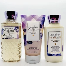 3 PCS NEW SET! BATH & BODY WORKS GINGHAM VIBRANT SHOWER GEL+SCRUB+BODY LOTION