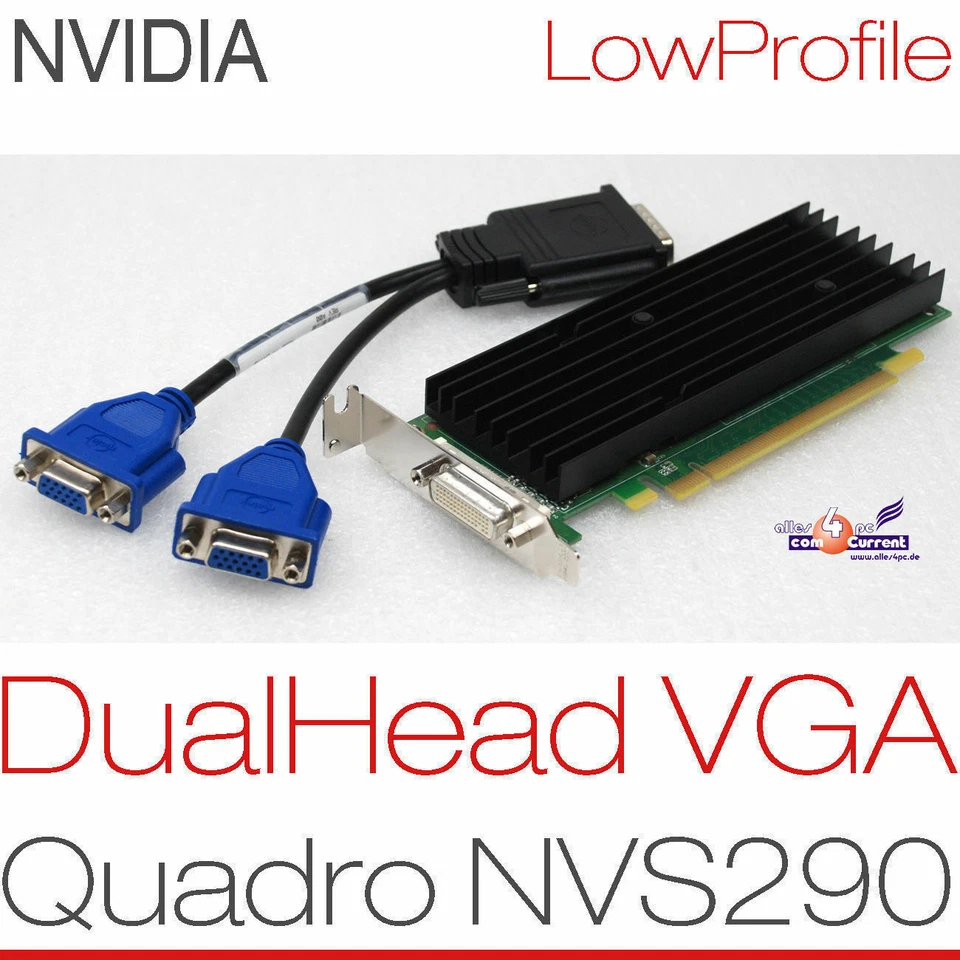 256MB Nvidia Quadro NVS290 Pcie Double Tête 2x VGA Graphiccard, F. Win XP 7 10 # - Photo 1/1