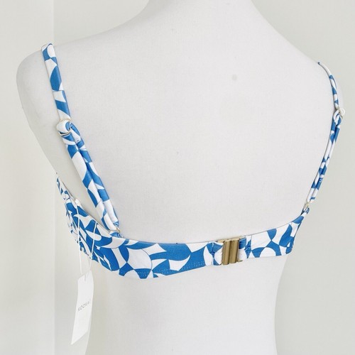 Kookai Capri Bandeau Top Square Neck Blue White Geo Arizona Size FR 40 AU 12 New - Picture 2 of 12