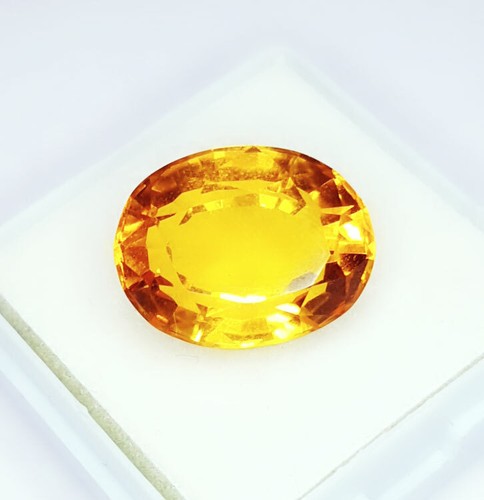 Natural Yellow Citrine 10 Ct Loose Gems Untreated Certified Oval Cut Citrine A05 - Picture 10 of 11