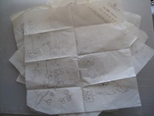 F&uuml;nf Bl&auml;tter Vintage Silber Transfers zum Sticken - 4 x DMC, 1 x Deighton's