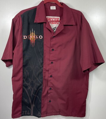 RARE Diablo III 3 Blizzard DEV TEAM EMPLOYEE EXCLUSIVE S/S Button Shirt Size M