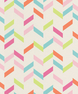Rasch Tapete Vlies Selection 778540 Grün Pink Orange Blau Creme Rosa Grafisch