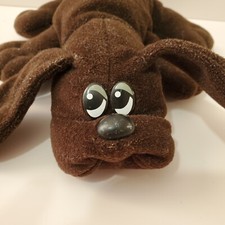 Tonka Pound Puppy 9" Dark Chocolate Brown Black Eyes Vintage 1985