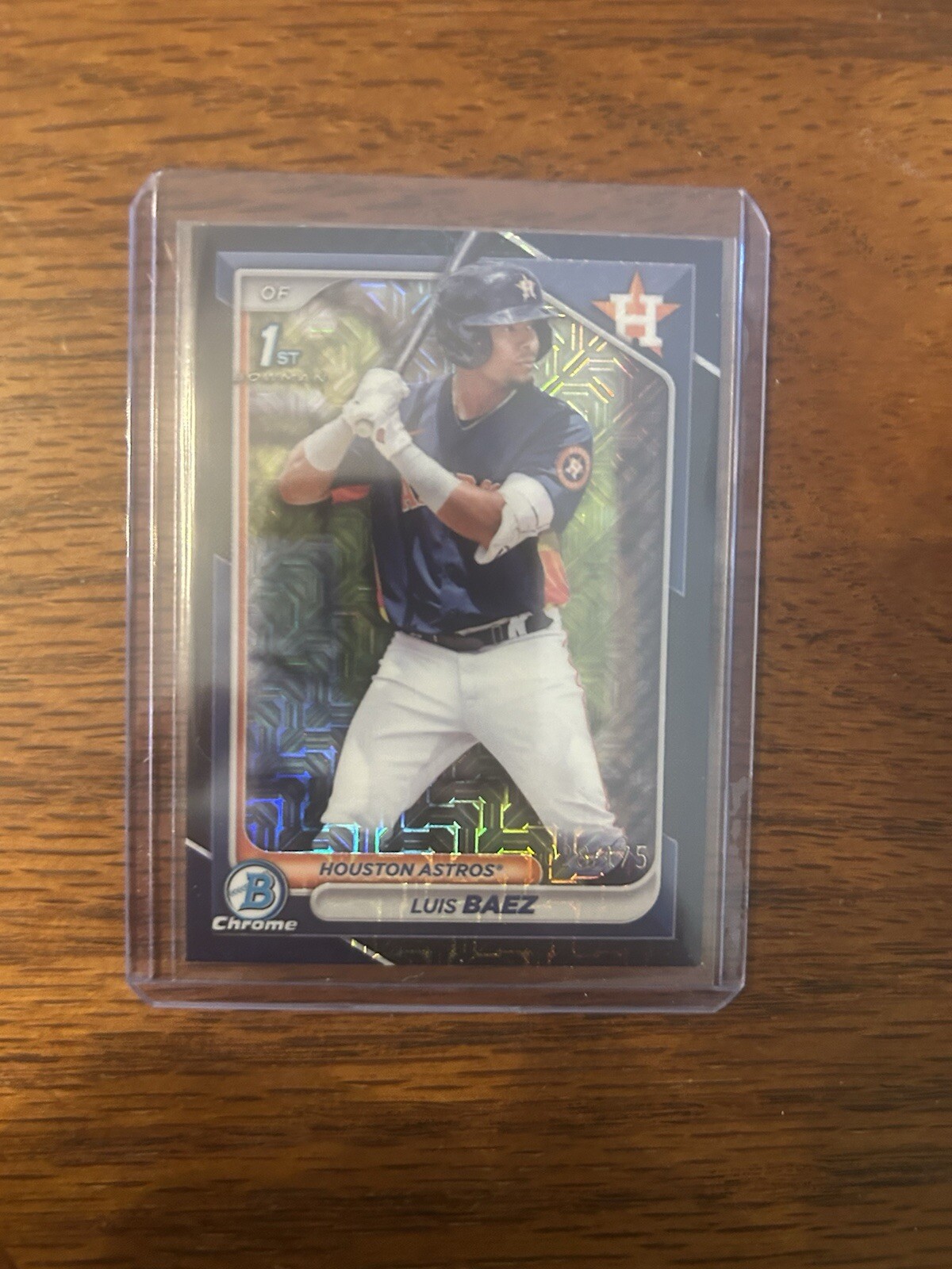 Luis Baez 2024 Bowman Chrome Mega 1st Navy Mojo Refractor /175 Houston Astros