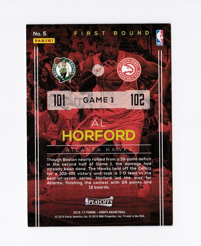 2016-17 Hoops Road to the Finals #5 Al Horford R1 /2016 Atlanta Hawks Florida - Picture 2 of 2