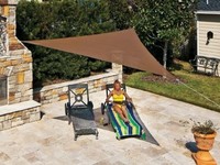 Coolaroo Ready-to-hang Triangle Shade Sail Canopy, Pebble, 13 Feet Triangle, on sale Coolaroo Ready-to-hang Triangle Shade Sail Canopy, Pebble, 13 Feet Triangle, on sale