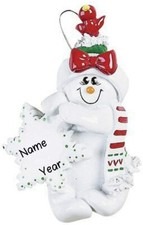 Personalized "Bird Nest Snow-Woman" Christmas Hanging Tree Ornament HOLIDAY GIFT