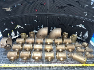 30 QTY! BULK MIX LOT-Mueller LF NSF61-4 Brass Reducing Tee 1-1/2 X 1-1/2  X 3/4 