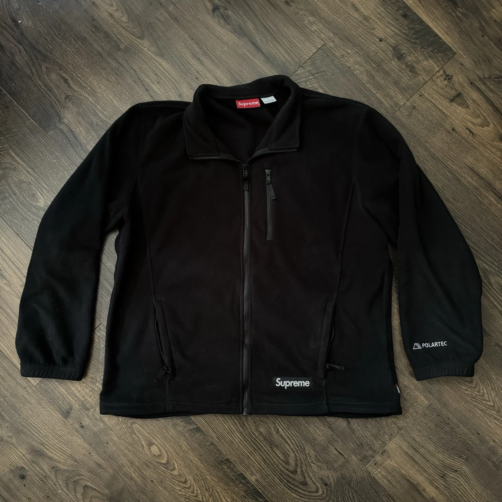 Veste zippée Supreme Polartec polaire noire 22AW grande taille