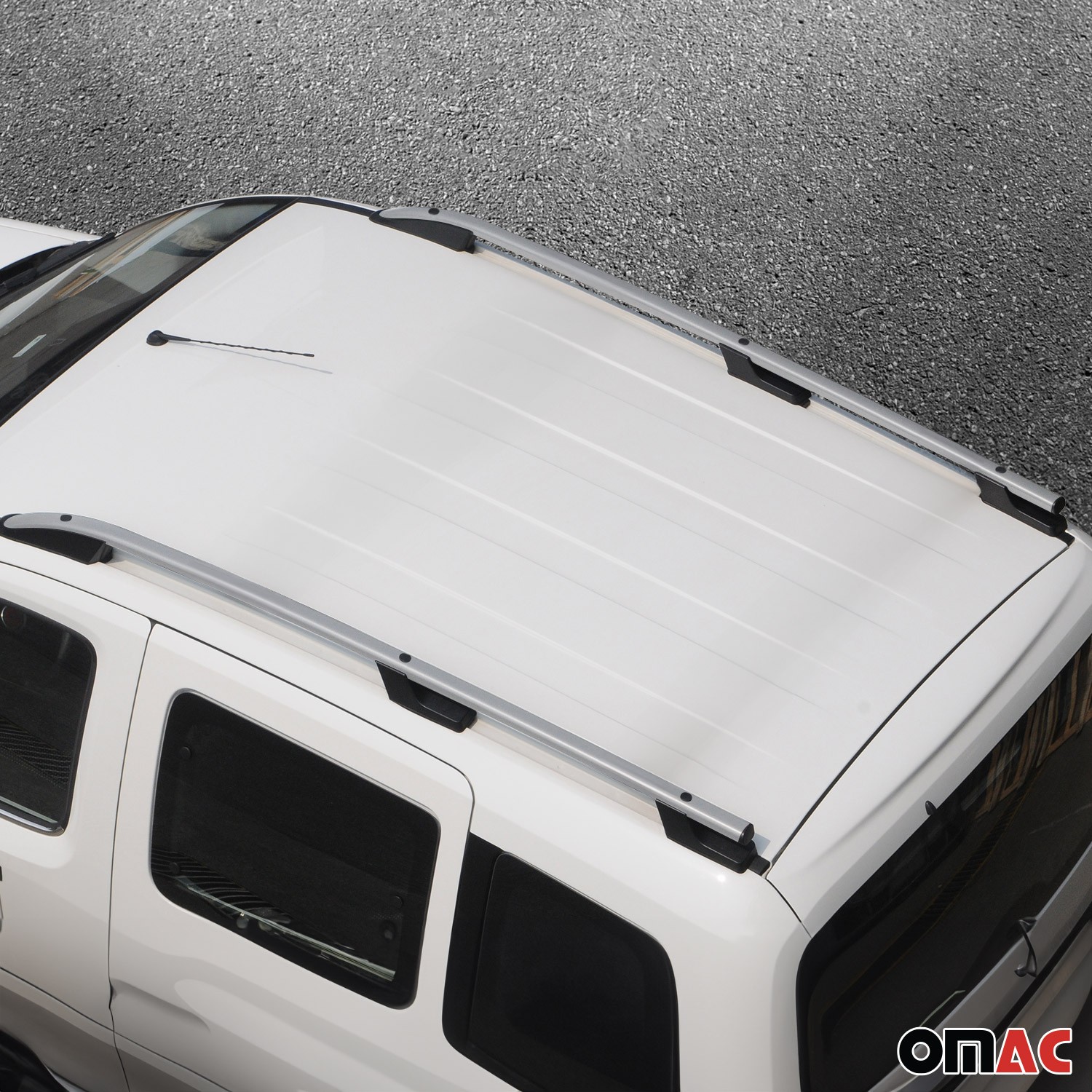 Barres de toit longitudinales alu premium grises pour Ford Custom L2 - 2