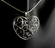 Anhänger Silber Sterling Herz durchbrochen filigran - romantisch & bezaubernd