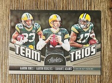 2019 Panini Absolute Football Team Trios Green Bay Jones Rodgers Adams