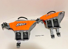 2/FAST Orange  Gray Dog Life Jacket Swimming Size Small