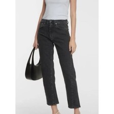TOTEME Women's Twisted Seam Straight Jeans Size 26 Faded Black Denim