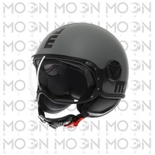 MOMO DESIGN FGTR Classic E2206 Matt Gray Black ABS Motorcycle Scooter Jet Helmet