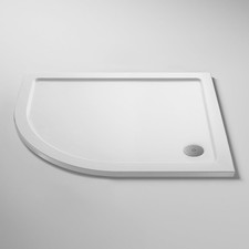 Image of Pearlstone White Offset Quadrant Shower Tray 1200mm x 900mm LH