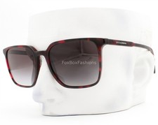 Gafas de sol Dolce Gabbana pulidas rojo oscuro negro Habana DG4424 3358/8G con estuche