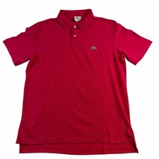 Lacoste Polo Shirt Mens Size 6 Red Short Sleeve Classic Fit Crocodile Logo