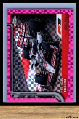 2025 Topps Chrome Formula 1 #85 - Pink Checker Flag /250 - Esteban Ocon