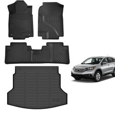Honda CRV Floor Mats 2012-2016 All Weather TPE Custom Full Set Cargo Trunk
