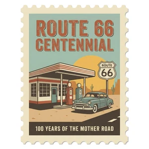 Route 66 100 Year Anniversary American Highway Road Self Adhesive Vinyl Sticker