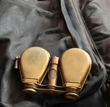 Vintage Brass Monocular Marine Pocket Binocular Engraved London w/ Wooden Box