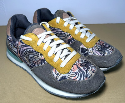 Inkkas Jogger Sneakers Grey Suede & Aztec Shoes Women 8 Men 6 Need New Insoles