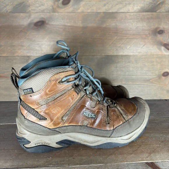 keen circadia mid linea donna taglia 8 scarpe stivali da trekking impermeabili in pelle marrone