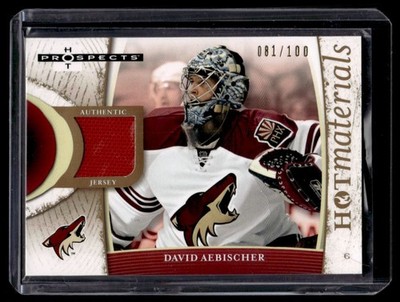 2007-08 Fleer Hot Prospects Materials David Aebischer Jersey 81/100 Arizona