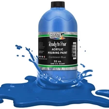 Pouring Masters Caribbean Blue 32-Ounce (Quart) Acrylic Pouring Paint