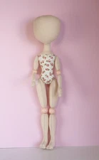 Blank rag doll 13 in  Body of the poseable doll made of cloth