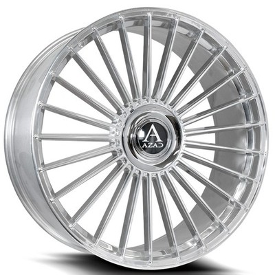 22x9 Azad Wheels AZ25 Chrome Floating Cap Rims (4pcs) A1