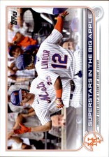 2022 Topps #436 Superstars in the Big Apple Francisco Lindor Pete Alonso