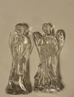 Lot Waterford Crystal Praying Angel & With Lute Christmas Nativity 6” Vintage