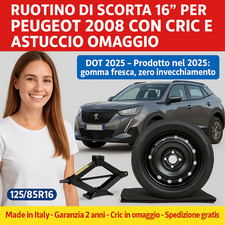 Ersatzrad Kit Peugeot 2008 16” 4 Löcher Wagenheber + Etui DOT2025